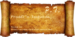 Prodán Teobalda névjegykártya